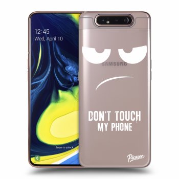 Picasee silikonový průhledný obal pro Samsung Galaxy A80 A805F - Don't Touch My Phone