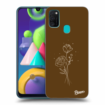 Obal pro Samsung Galaxy M21 M215F - Brown flowers