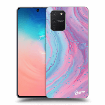 Picasee silikonový průhledný obal pro Samsung Galaxy S10 Lite - Pink liquid
