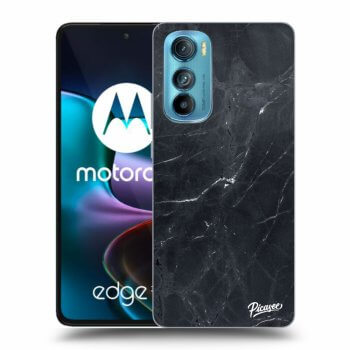 Picasee silikonový černý obal pro Motorola Edge 30 - Black marble