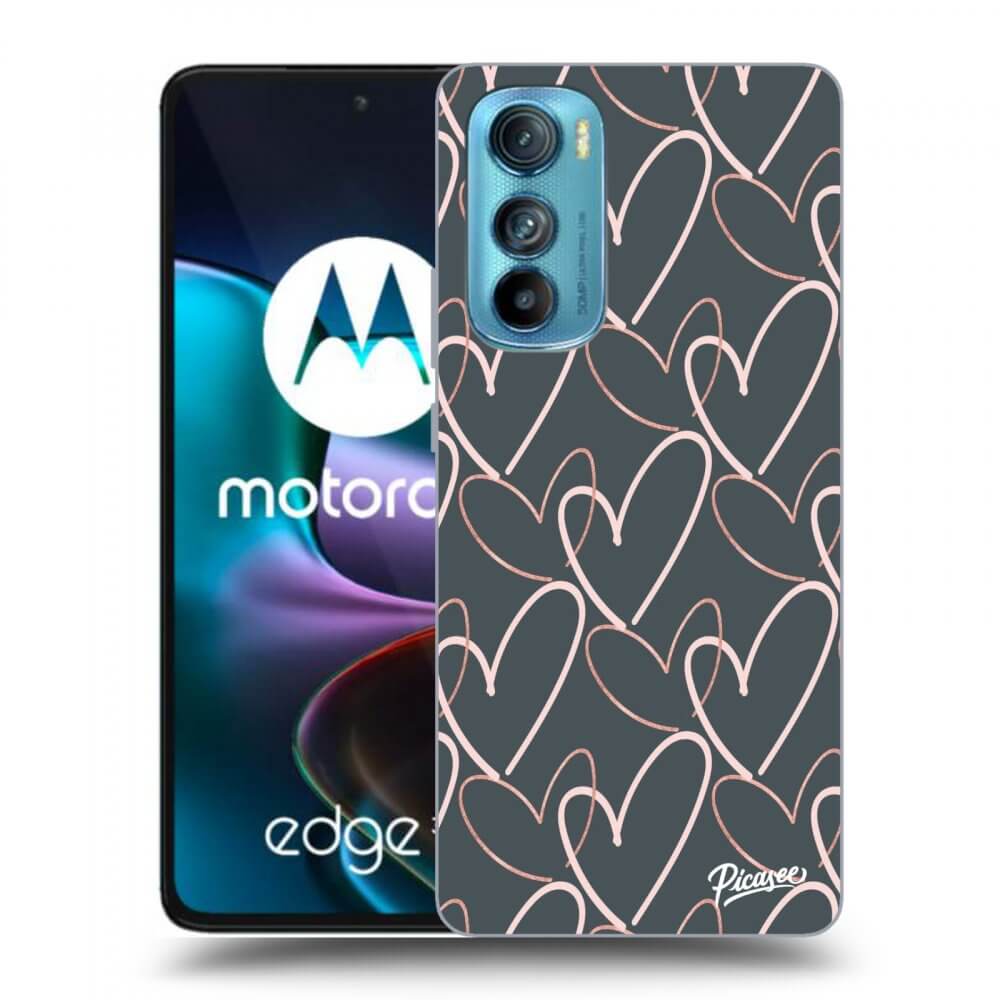 Picasee silikonový černý obal pro Motorola Edge 30 - Lots of love