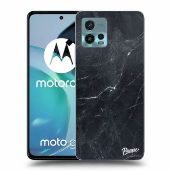 Picasee silikonový černý obal pro Motorola Moto G72 - Black marble
