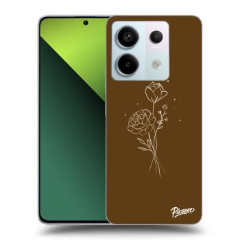 Obal pro Xiaomi Redmi Note 13 Pro 5G - Brown flowers