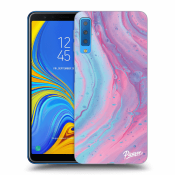 Picasee silikonový černý obal pro Samsung Galaxy A7 2018 A750F - Pink liquid