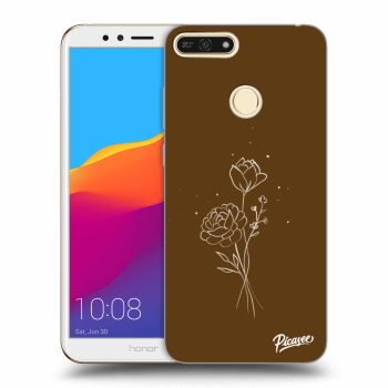 Obal pro Honor 7A - Brown flowers