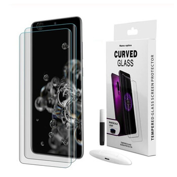 3x Picasee 3D UV ochranné sklo pro Samsung Galaxy S21 5G G991B - 2+1 zdarma