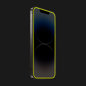 3x Picasee 3D Ochranné tvrzené sklo se svítícím rámečkem pro Apple iPhone 12 Pro - Žlutá - 2+1 zdarma