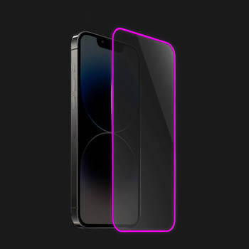 Picasee Ochranné tvrzené sklo se svítícím rámečkem pro Apple iPhone 15 Pro - Růžová