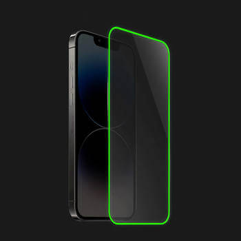 Picasee Ochranné tvrzené sklo se svítícím rámečkem pro Apple iPhone 15 Pro Max - Zelená