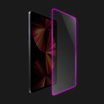 Ochranné tvrzené sklo se svítícím rámečkem pro tablet pro Apple iPad 10.2" 2019 (7. gen) - Růžová