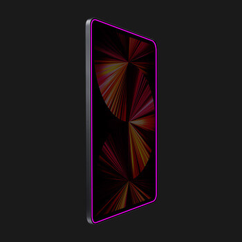 3x Picasee 3D Ochranné tvrzené sklo se svítícím rámečkem pro tablet pro Apple iPad Pro 11" 2019 (1.generace) - Růžová - 2+1 zdarma