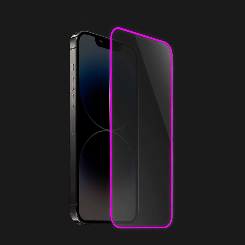 Picasee Ochranné tvrzené sklo se svítícím rámečkem pro Apple iPhone SE 2020 - Růžová