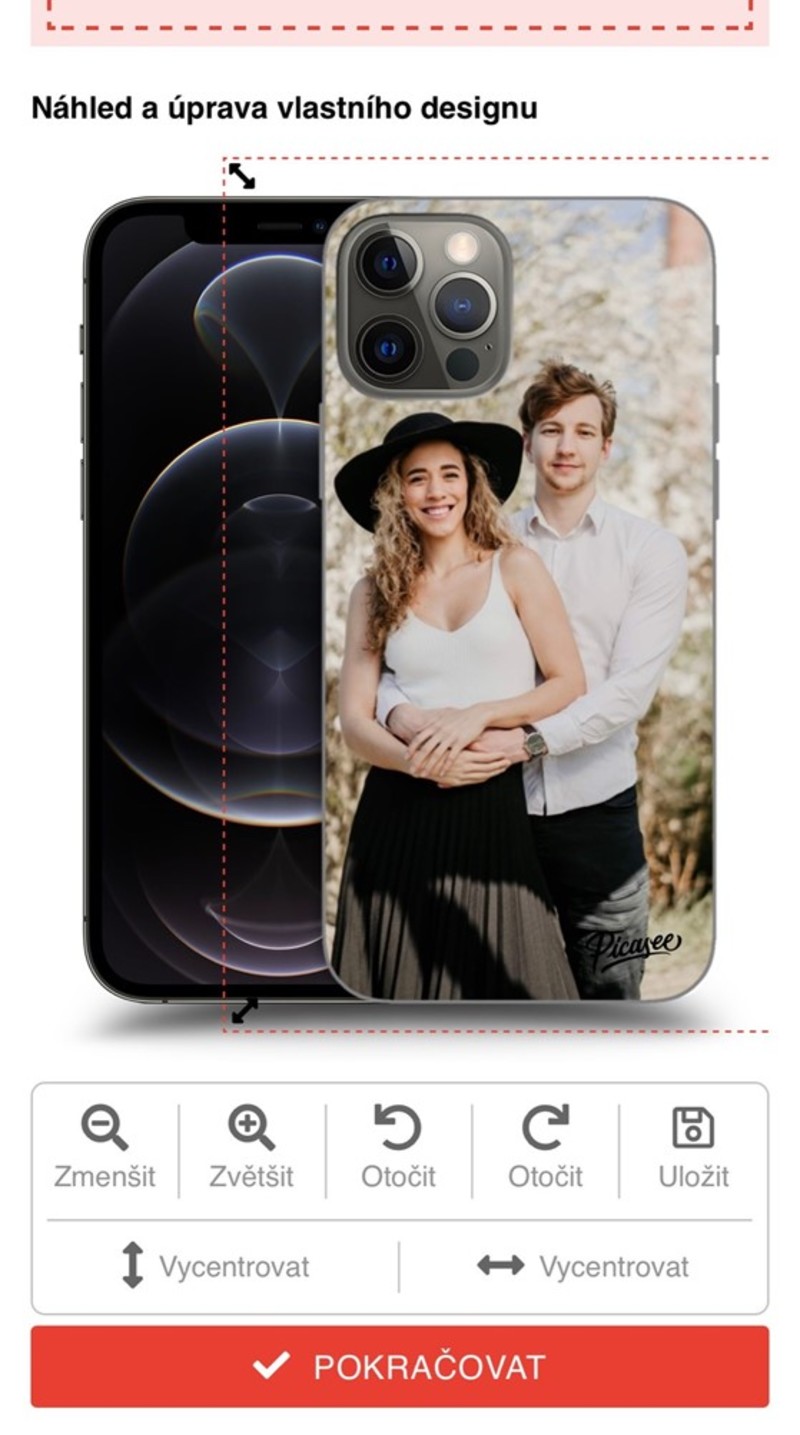 Posuňte fotku na krytu, aby vašemu telefonu dokonale padla