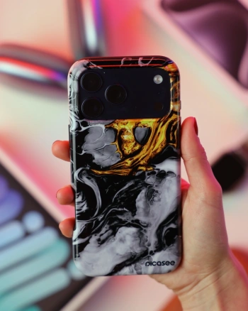 Picasee Fashion Case pro Samsung Galaxy S22 Ultra 5G - Black Gold 2