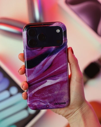 Picasee Fashion Case MagSafe Apple iPhone 12 - Purple glitter