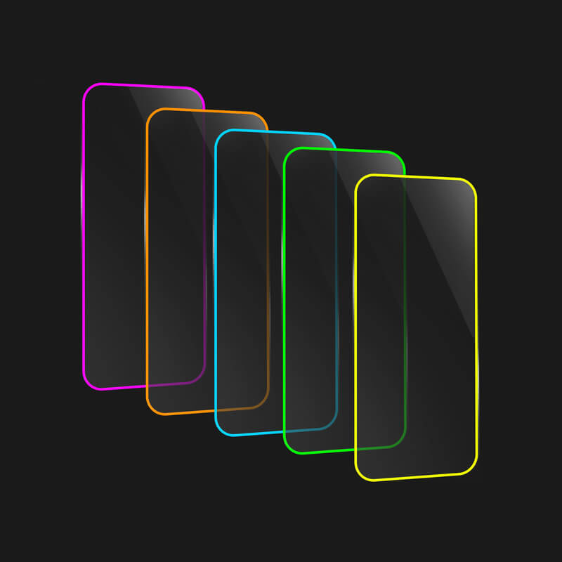 3x 3D Ochranné Tvrzené Sklo Se Svítícím Rámečkem Pro Samsung Galaxy A54 5G - Zelená - 2+1 Zdarma