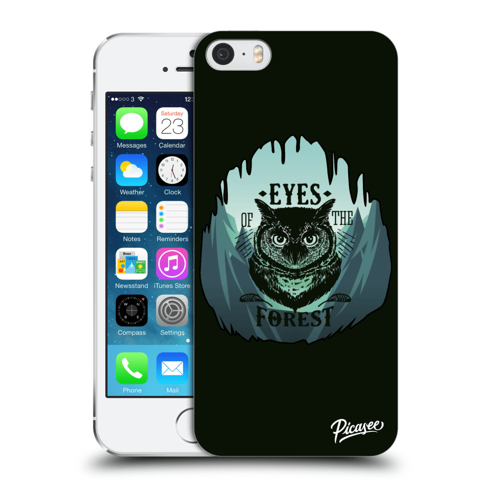 Picasee plastový černý obal pro Apple iPhone 5/5S/SE - Forest owl