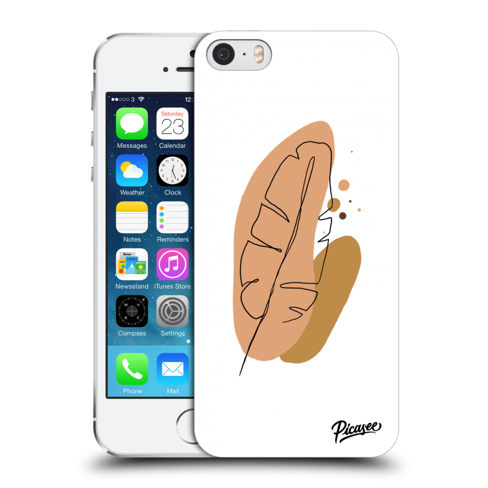 Picasee silikonový průhledný obal pro Apple iPhone 5/5S/SE - Feather brown