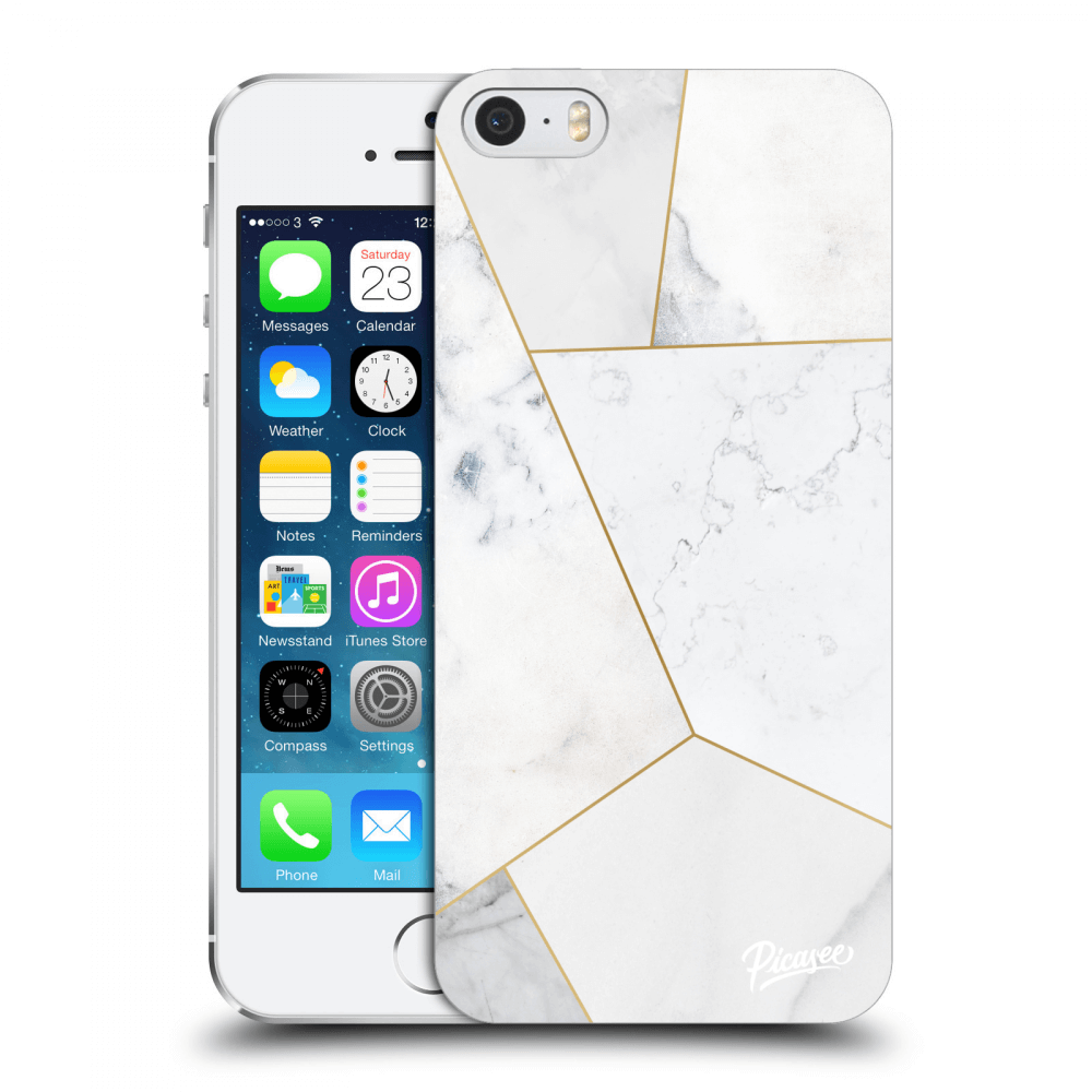 Picasee silikonový průhledný obal pro Apple iPhone 5/5S/SE - White tile