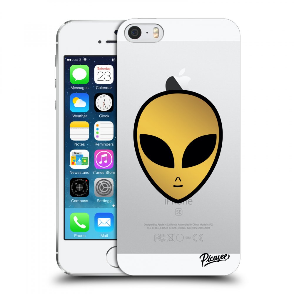 Picasee silikonový průhledný obal pro Apple iPhone 5/5S/SE - Earth - Alien