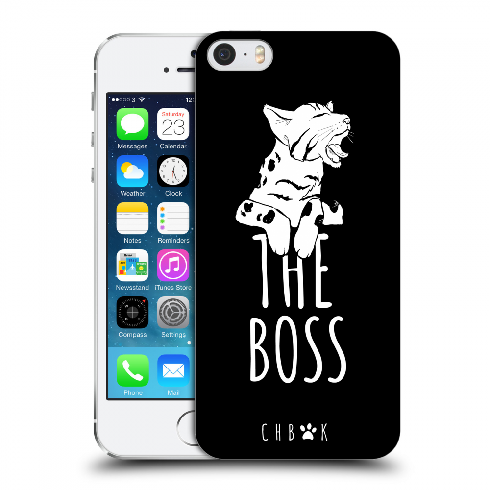 Picasee silikonový průhledný obal pro Apple iPhone 5/5S/SE - CHBMK - The Boss - black