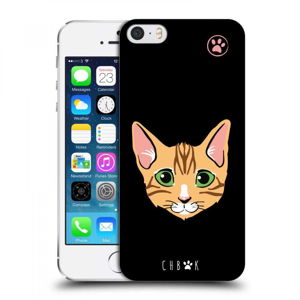 Picasee silikonový průhledný obal pro Apple iPhone 5/5S/SE - Chybí mi kočky - Černá