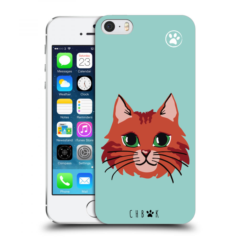 Picasee silikonový průhledný obal pro Apple iPhone 5/5S/SE - Chybí mi kočky - Zelená