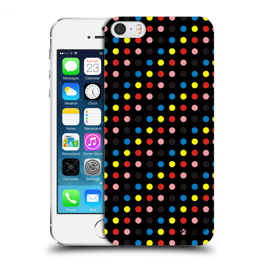 Picasee plastový černý obal pro Apple iPhone 5/5S/SE - Colorful dots