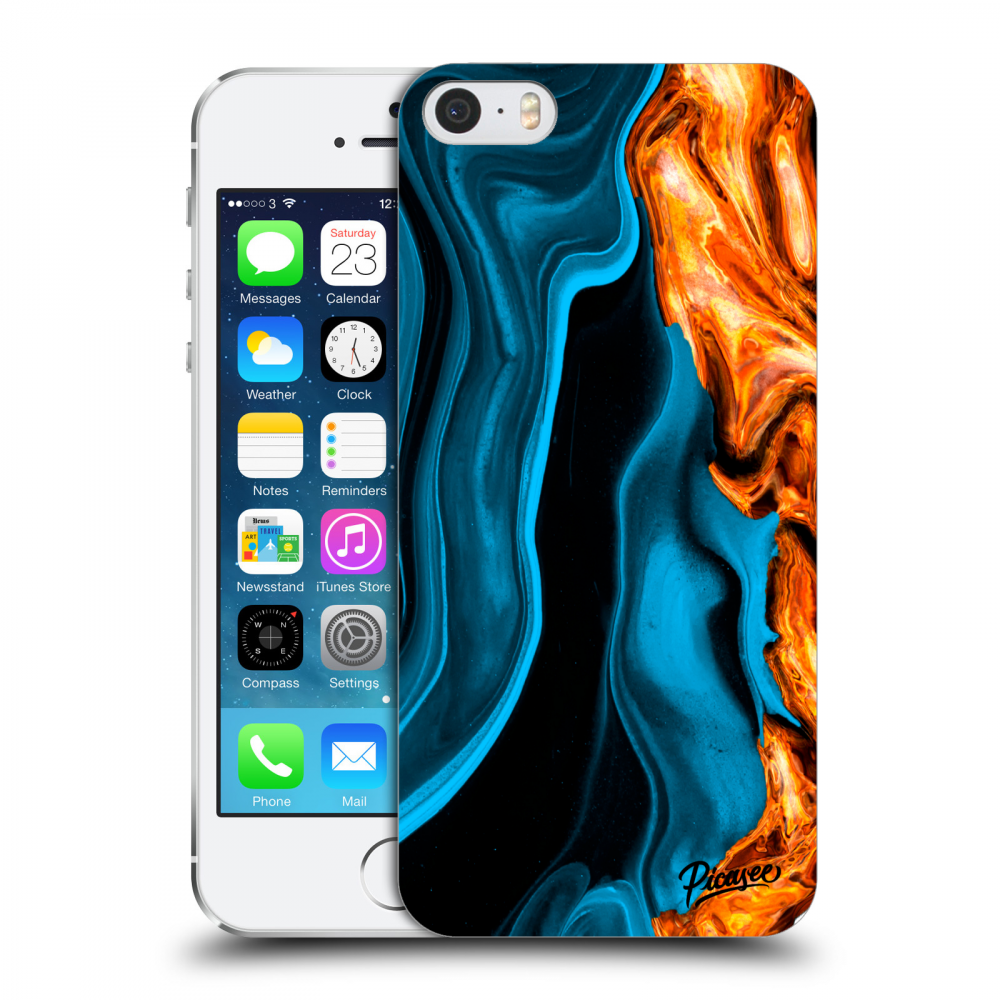 Picasee silikonový průhledný obal pro Apple iPhone 5/5S/SE - Gold blue
