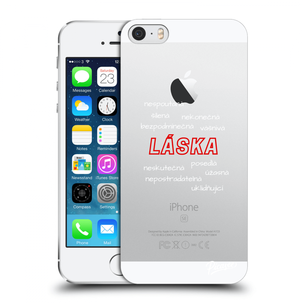 Picasee silikonový průhledný obal pro Apple iPhone 5/5S/SE - Vlastnosti lásky Bílá