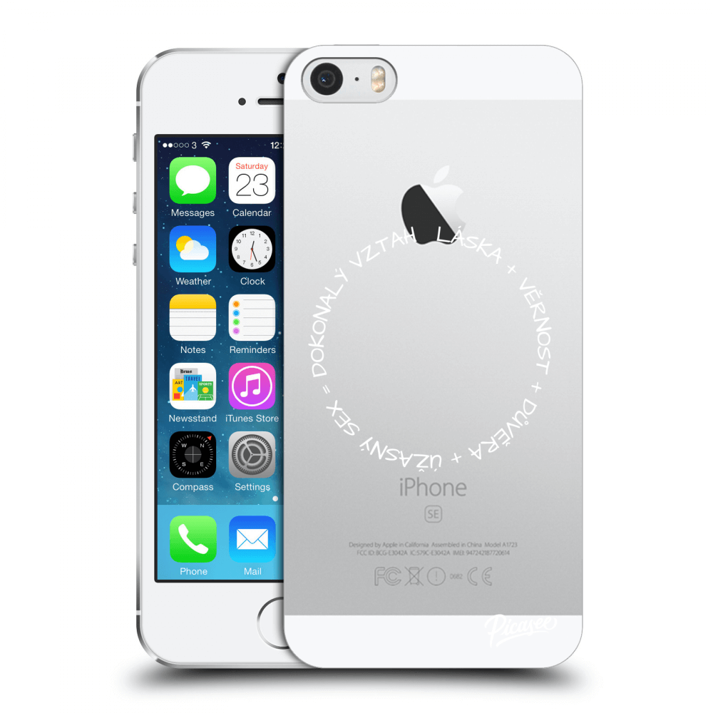 Picasee silikonový průhledný obal pro Apple iPhone 5/5S/SE - Dokonalý vztah Bílá
