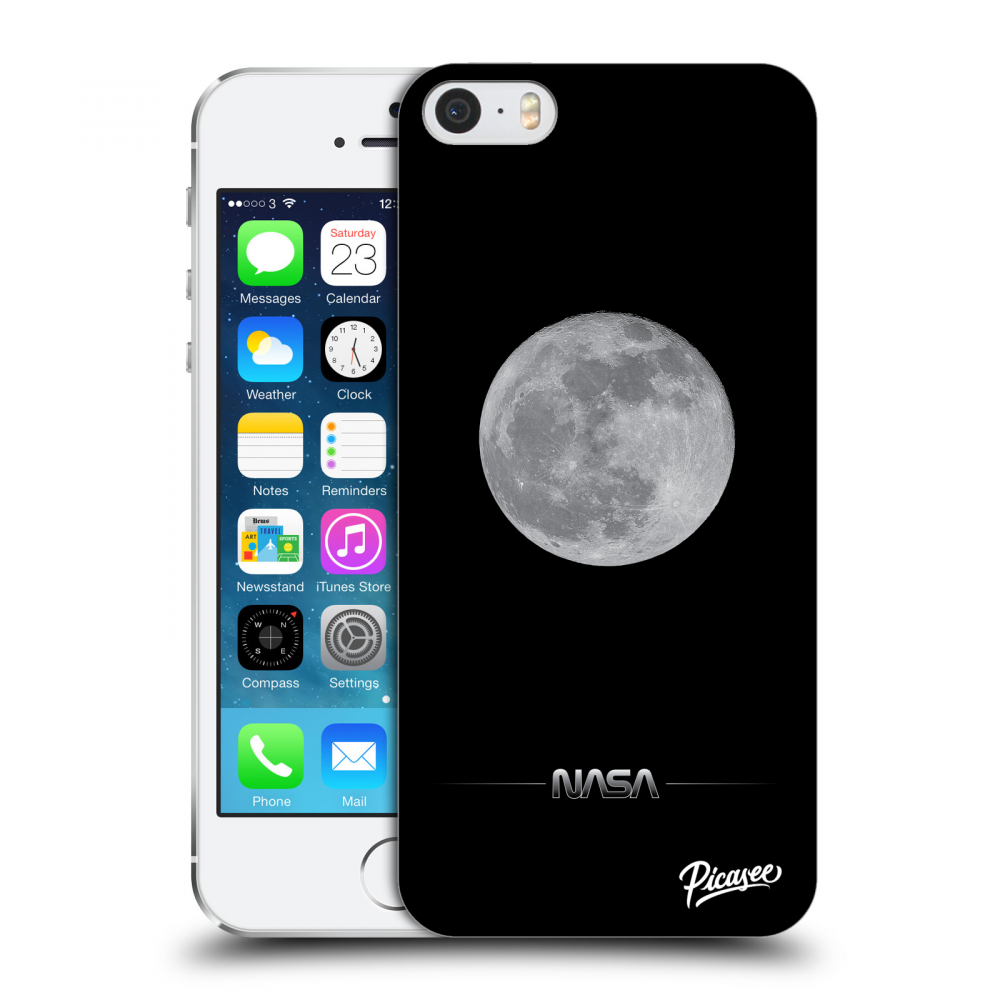 Picasee silikonový průhledný obal pro Apple iPhone 5/5S/SE - Moon Minimal