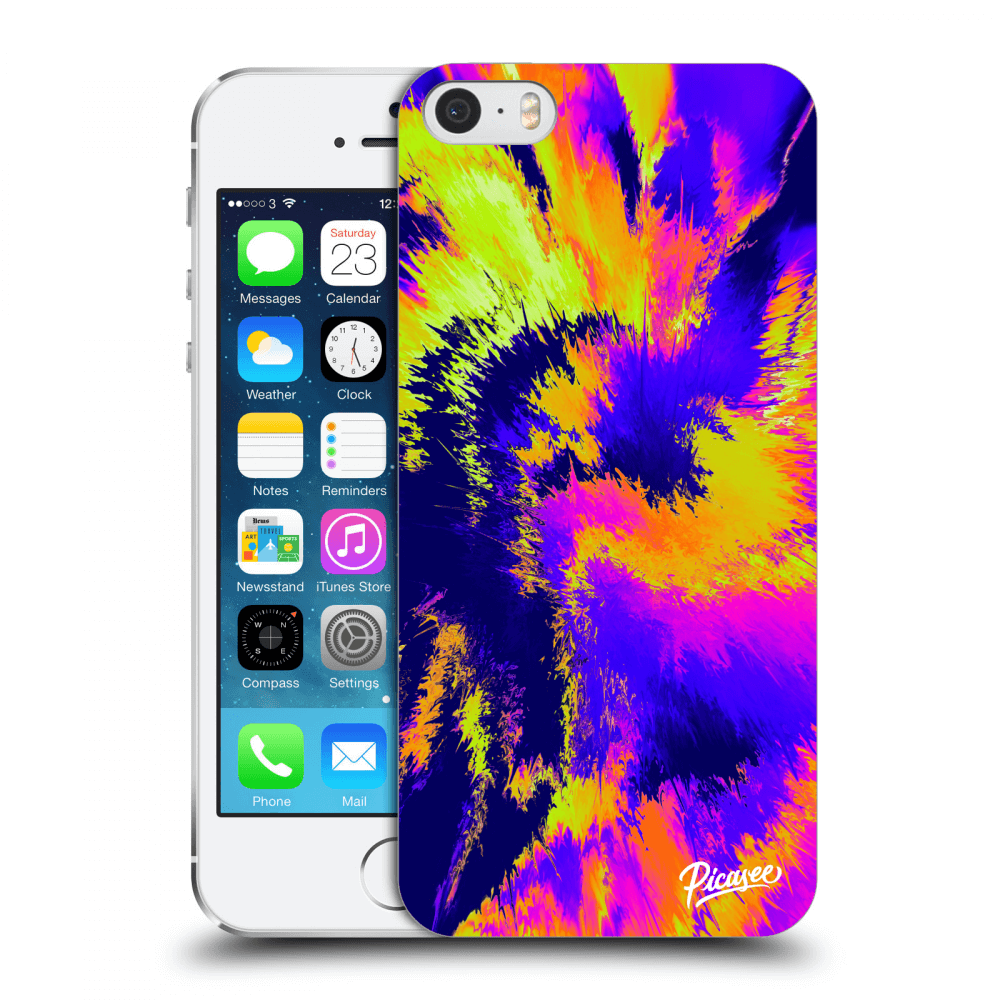 Picasee silikonový průhledný obal pro Apple iPhone 5/5S/SE - Burn