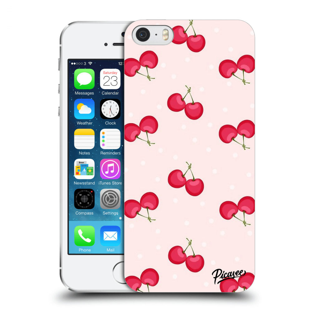 Picasee silikonový průhledný obal pro Apple iPhone 5/5S/SE - Cherries