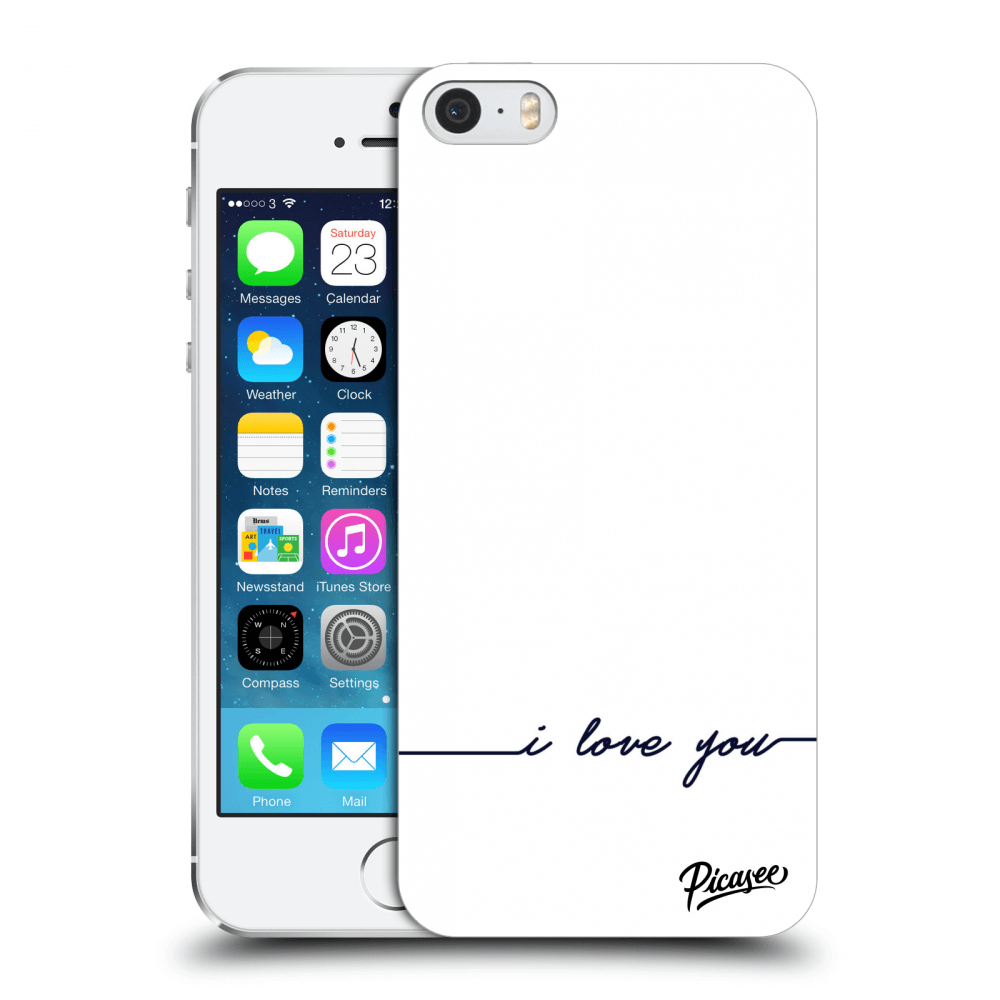 Picasee silikonový průhledný obal pro Apple iPhone 5/5S/SE - I love you