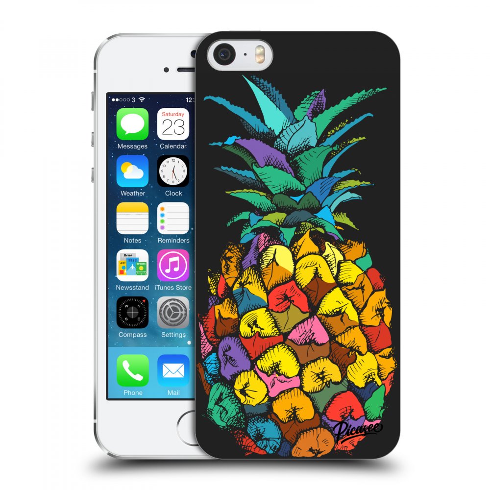 Picasee plastový černý obal pro Apple iPhone 5/5S/SE - Pineapple