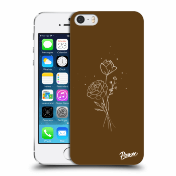 Picasee silikonový průhledný obal pro Apple iPhone 5/5S/SE - Brown flowers