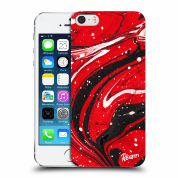 Picasee silikonový průhledný obal pro Apple iPhone 5/5S/SE - Red black