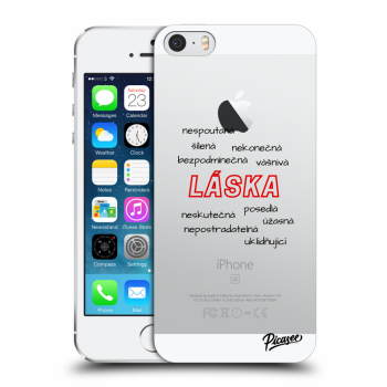 Picasee silikonový průhledný obal pro Apple iPhone 5/5S/SE - Vlastnosti lásky