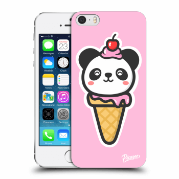 Picasee silikonový průhledný obal pro Apple iPhone 5/5S/SE - Ice Cream Panda