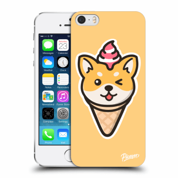 Picasee silikonový průhledný obal pro Apple iPhone 5/5S/SE - Ice Cream Shiba