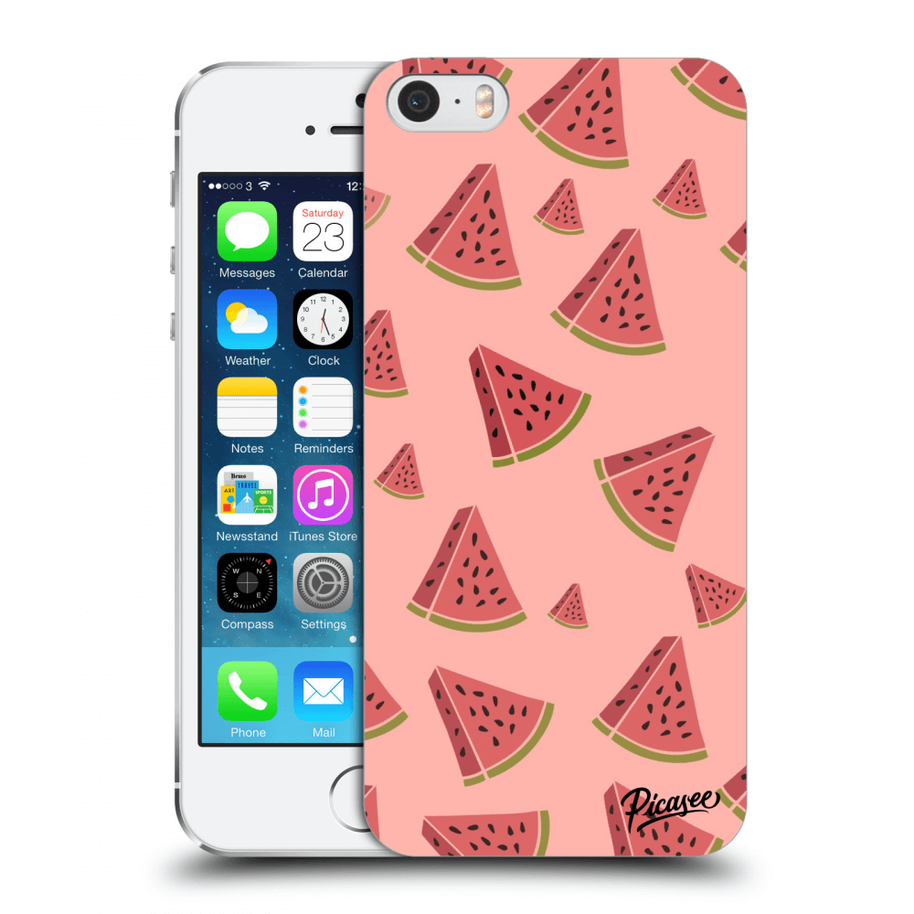 Picasee silikonový průhledný obal pro Apple iPhone 5/5S/SE - Watermelon