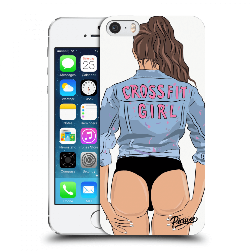 Picasee plastový průhledný obal pro Apple iPhone 5/5S/SE - Crossfit girl - nickynellow