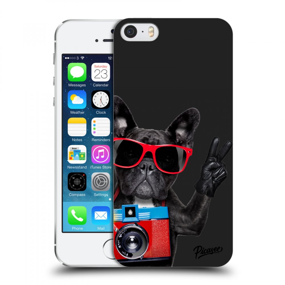 Picasee plastový černý obal pro Apple iPhone 5/5S/SE - French Bulldog