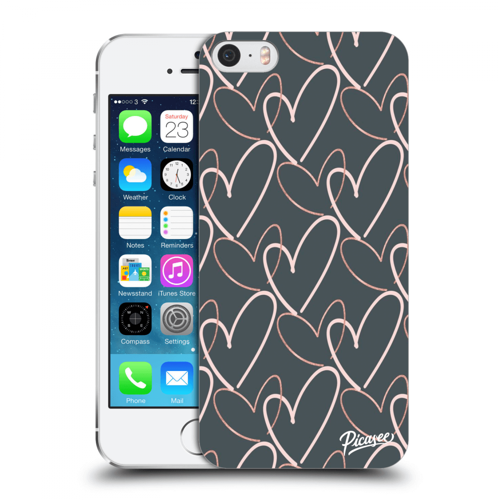 Picasee silikonový průhledný obal pro Apple iPhone 5/5S/SE - Lots of love