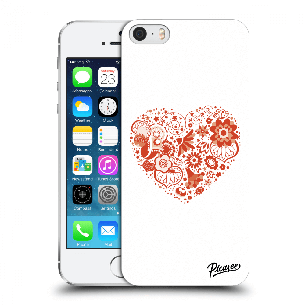 Picasee silikonový průhledný obal pro Apple iPhone 5/5S/SE - Big heart