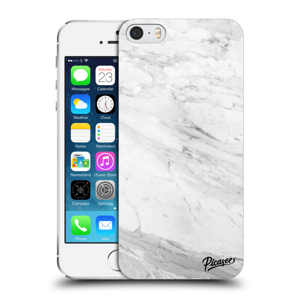 Picasee silikonový průhledný obal pro Apple iPhone 5/5S/SE - White marble