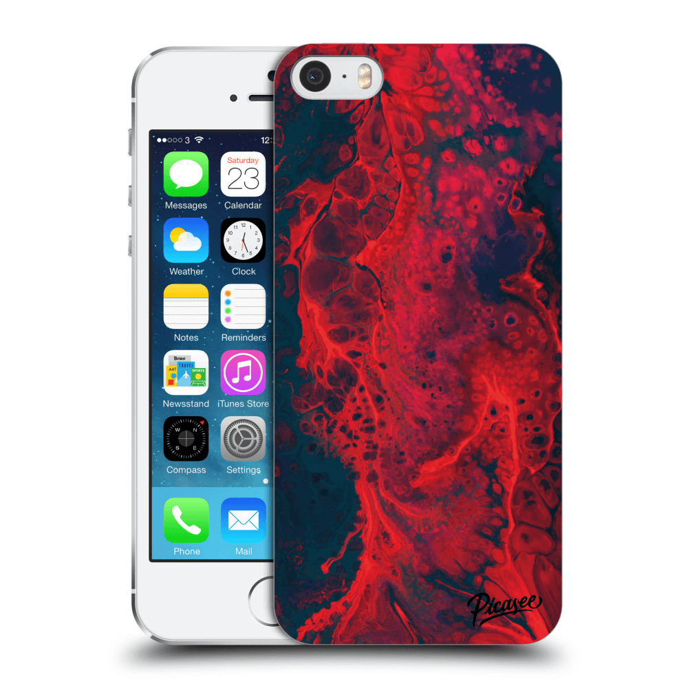 Picasee silikonový průhledný obal pro Apple iPhone 5/5S/SE - Organic red