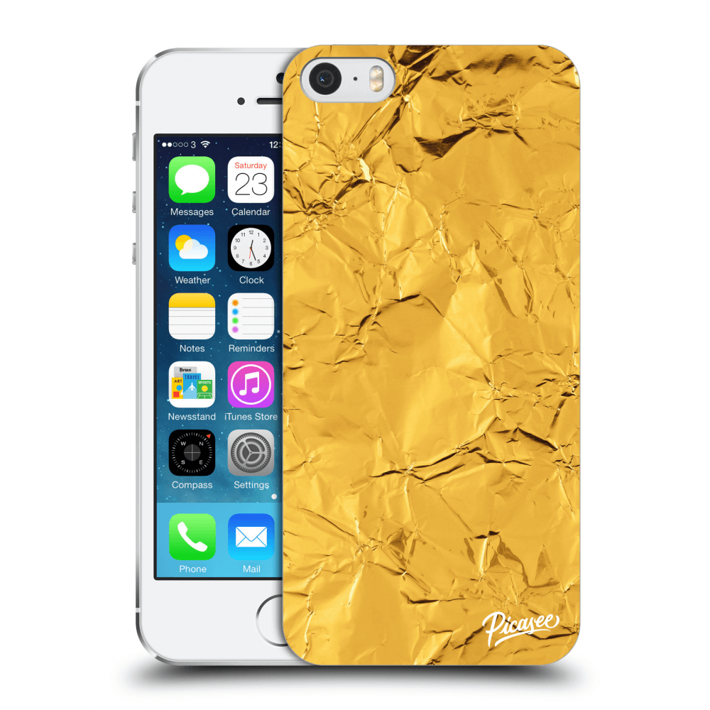 Picasee silikonový průhledný obal pro Apple iPhone 5/5S/SE - Gold