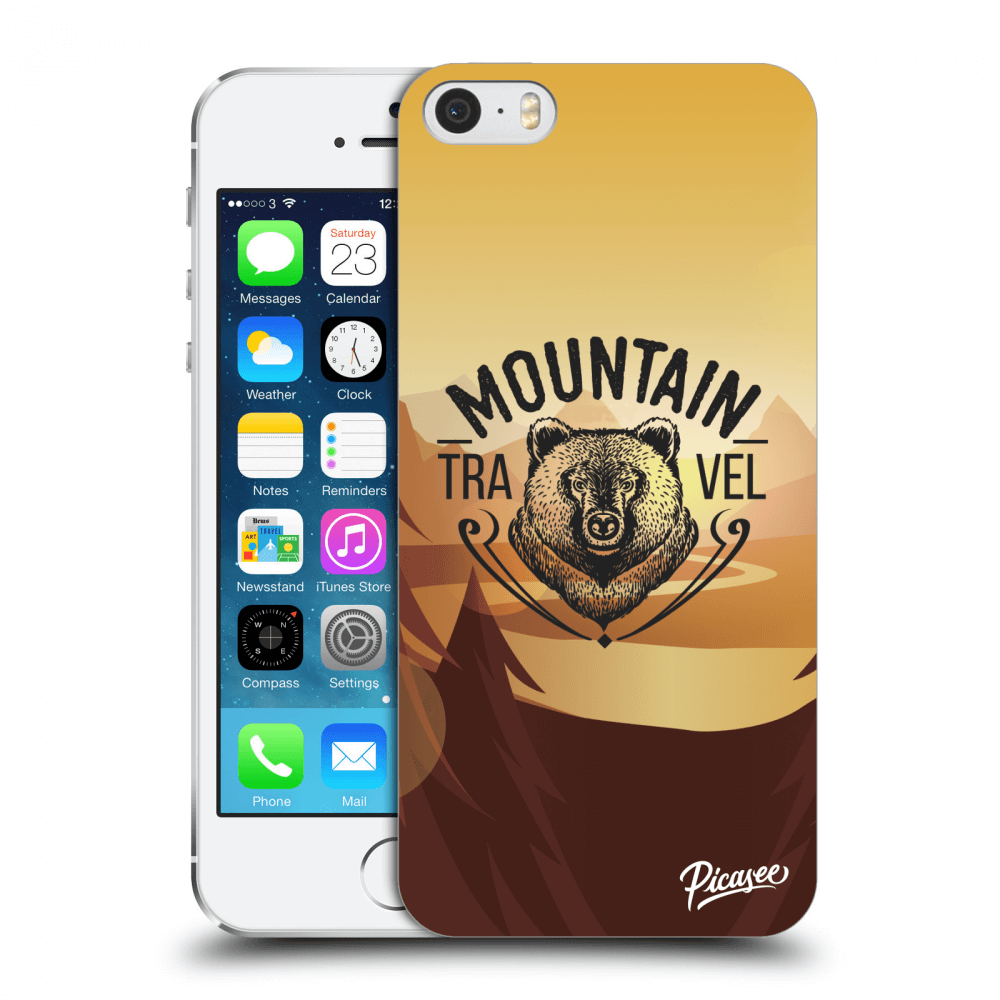 Picasee silikonový průhledný obal pro Apple iPhone 5/5S/SE - Mountain bear